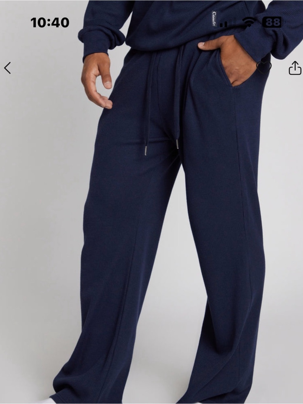 Comfrt Waffle Knit Lounge Pants in Navy
